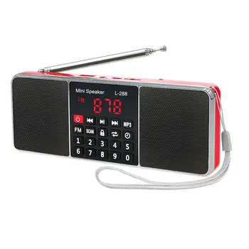 Мини акумулаторна батерия за Преносим стерео говорител FM-радио L-288 с LCD екран, подкрепа TF карта, USB устройство, MP3 плейър, високоговорител