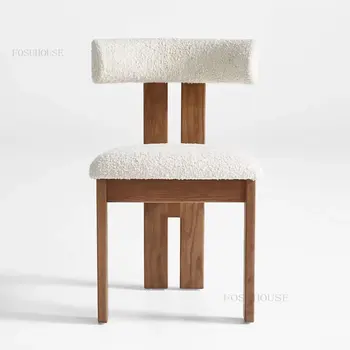 Китайските Трапезни Столове от масивно дърво в Ретро стил, Прости Домашни Кадифени Тоалетни Столове от агнешко месо, Дизайнерски стол за почивка на семейството