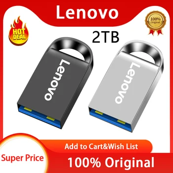 LENOVO Високоскоростен Метален USB-памет с обем 2 TB, 256 GB, 512 GB, Малка Карта Memory Stick обем 1 TB, Устройство за съхранение на Данни, Водоустойчив U-Диск, Нов