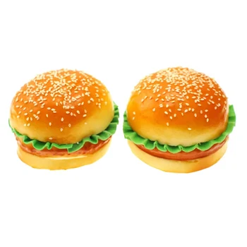 Реалистична симулация модел на пробата храна за хамбургери, комплект от 2