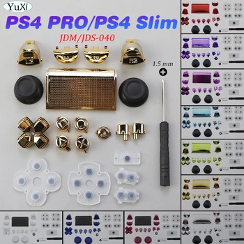 1 Комплект за PS4 Pro Slim Пълен Набор от Бутони, Джойстик, Покриване на D-pad R1, L1, R2, L2, Клавиш ABXY, Гума Провеждане на Контролер JDS/JDM-040