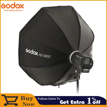 Godox AD-S60S Общ стил ADS60S 60 см, Сребро софтбокс Бързо сгъване с мрежесто монтиране Godox за AD400Pro, AD300Pro, LED ML60