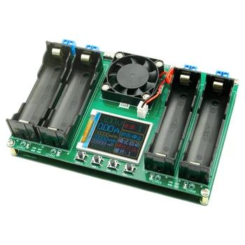 LCD дисплей Type-C, 4-канален тестер за батерии 18650, Тестер за капацитет на батерията, вътрешно съпротивление, с функция за зареждане, охлаждащ вентилатор