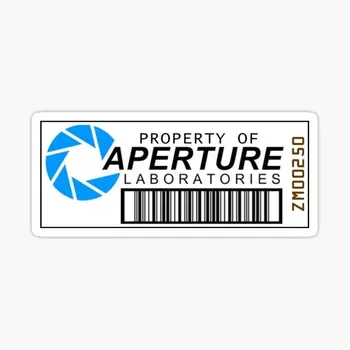 Портал Property Of Aperture Laboratorie 5 бр. Стикери за Фон на прозореца Лаптоп Художествени Украса на Стаята Етикети за Хол