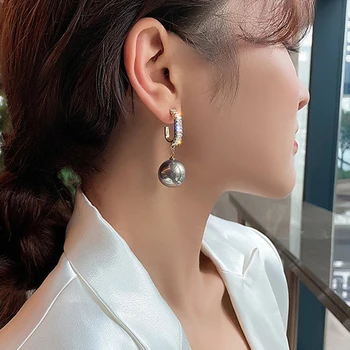Корейски модни обеци-капки с големи перли 2023, Нови Елегантни дамски Луксозни кристали, дълги висящи бижута, Безплатна доставка