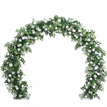 Зелено растение, Арка от рози, оформление, Сватбена церемония в западен стил, кръгла Цвете вратата, Църковна поляна, Сватбена украса от изкуствени цветя