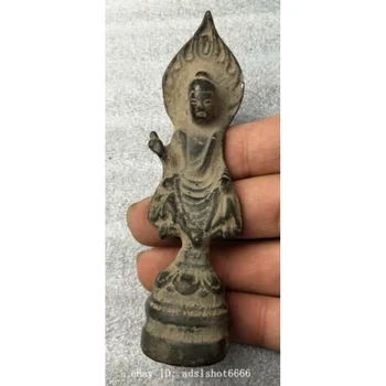 Изискана Древнекитайская Бронзова Медна Статуя на Буда ръчно изработени