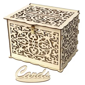 Украса на кутии за регистрация на сватбеното тържество от дърво
