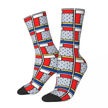 De Stijl Mondrian Модерен Баухаус Абстрактни Мъжки И Дамски Чорапи Ветрозащитная Новост Пролет Лято Есен Зимни Чорапи Подарък