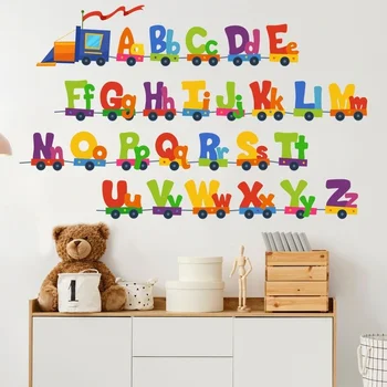 Мультяшные 26 букви от азбуката, стикери за стена за детски стаи, начало декор, Детски стикер на стената, украса на стаята, аксесоари за дома