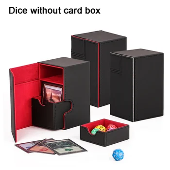 Кутия за тестето Ultra 100 + карти, кожена кутия за настолни игри, калъф за тестето Magical All the Cards Keyforge, черен, червен