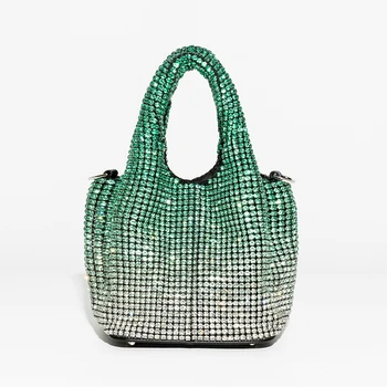 2023 Луксозна чанта кофа с диамантени бижута, Дизайнерски марка за дамски чанти, Блестящи на Окото чанти през рамо с кристали, чантата и за вечерни партита