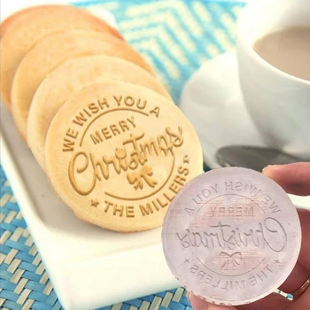 Весела Коледа, форма за пробиване бисквити, пластмасови 3D перлено бял дизайн За изпичане на печати, бисквити, подходящи