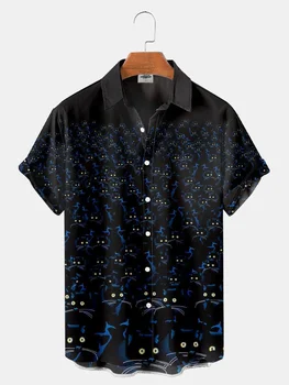 Хавайска Риза с къс ръкав, Мъжки Готически Дрехи Оверсайз, Мъжки Летни Дрехи 2023, 3D Печат, Реколта Мода Y2k, Градинска Облекло Harajuku