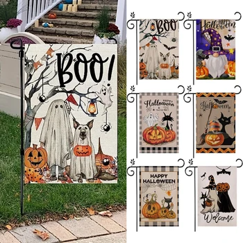 30 см. * 45 см, Двустранен Банер от Зебло с Духове на Хелоуин, за Двора, Веранда, Вила, Фермерска къща, Външна Украса за Хелоуин