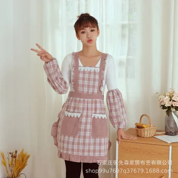 Текстилен Престилка За домашна Кухня 2021, Нов Корейски Модерен Престилка за домашна работа, Дишаща Престилка за готвене, Полата