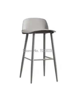 Бар стол в скандинавски стил, майстор-дизайн, бар стол, домакински търговска бар, черно-бял стол с висока прическа, iron домашен стол