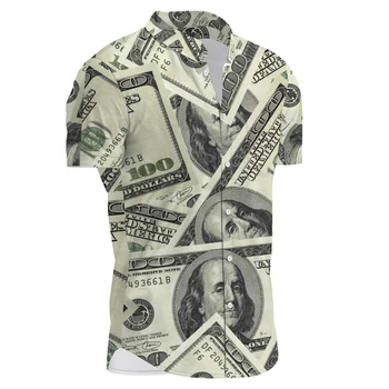 Лятна Хавайска риза Мъжки Дизайн с 3D принтом USD Риза с къс ръкав на Супер Забавна Мъжки модни плажната Harajuku