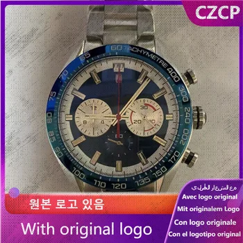 CZCP водоустойчив Мъжки кварцов часовник от неръждаема стомана 904L 44 мм -етикет